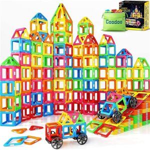 Magnetic Tiles with 2 Cars Magnetic Toys for 3 - 8+ Year Old Magnetic Block
